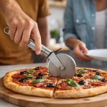 Cortador Pizza Inox Fatiadora Tortas Pastéis Lâmina Afiada Massa Pão Ferramenta Equipamento Cortador Pizza Inox Fatiadora Tortas Pastéis Lâmina Afiada Massa Pão Ferramenta Equipamento