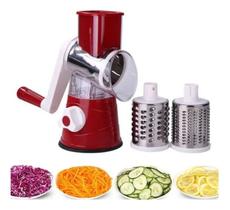 Cortador Ralador Fatiador De Legumes Giratório 3 Lâminas Top Cortador Ralador Fatiador De Legumes Giratório 3 Lâminas Top