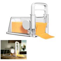 Cortador Ralador Fatiador de Queijo Presunto 4 em 1 Manual Lamina Inox Armazenamento Pote Hermetico Alimento Geladeira Balcao Resistente Cozinha