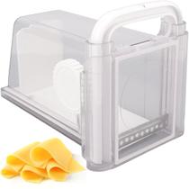 Cortador Ralador Fatiador Queijo Presunto Mortadela Multiuso 4 Em 1 Lamina Inox Resistente Cozinha Balcao Pote Hermetico Geladeira Preparo Comida Alim