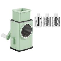 Cortador/Ralador Giratório de Mesa com 3 Laminas Inox para Legumes e Queijos Com Manivela Cortador/Ralador Giratório de Mesa com 3 Laminas Inox para Legumes e Queijos Com Manivela