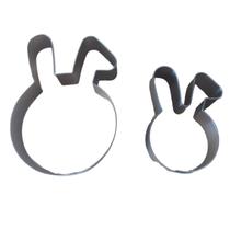 Cortador Rosto Coelho Orelha Caida Páscoa 7x4,8 e 5x3 Inox