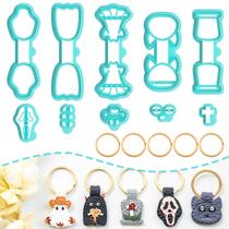 Cortadores de chaveiros de argila polimérica Tainsky Halloween 10 Shapes