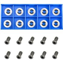 Cortadores de inserções de metal duro de 12 mm de diâmetro para torneamento de madeira, 10 unidades Cortadores de inserções de metal duro de 12 mm de diâmetro para torneamento de madeira, 10 unidades