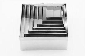 Cortadores Inox Quadrado Liso 7 Peças - Gazoni