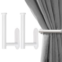 Cortain Holdbacks MaxMona Adhesive Metal, pacote com 2 unidades, branco Cortain Holdbacks MaxMona Adhesive Metal, pacote com 2 unidades, branco