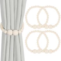 Cortain Tiebacks KLOGTSIND Magnetic Wood Bead, pacote com 4 Cortain Tiebacks KLOGTSIND Magnetic Wood Bead, pacote com 4