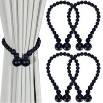 Cortain Tiebacks KLOGTSIND Magnetic Wood Bead, pacote com 4