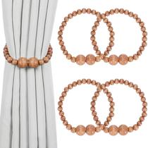 Cortain Tiebacks KLOGTSIND Magnetic Wood Bead, pacote com 4