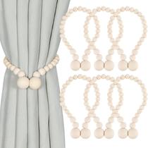 Cortain Tiebacks KLOGTSIND Magnetic Wood Bead, pacote com 6 unidades Boho