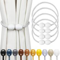Cortain Tiebacks Porlau Strong Magnetic White, pacote com 4