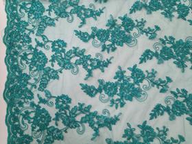 Corte de Tecido TULE DE RENDA - 0,55 x 1,25 m - Verde Jade Corte de Tecido TULE DE RENDA - 0,55 x 1,25 m - Verde Jade