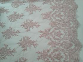 Corte de Tecido TULE DE RENDA - 0,70 x 1,30 m - Rose Corte de Tecido TULE DE RENDA - 0,70 x 1,30 m - Rose