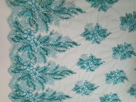 Corte de Tecido TULE DE RENDA - 0,80 x 1,30 m - Verde Tifany