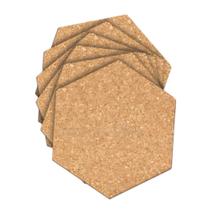 Cortiça Adesiva Hexagonal 4mm 29x25 6 Pçs Quadro Decoração
