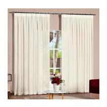 Cortina 2 Folhas Voil Importado Deluxe 3,00m x 2,70m Sala E Quarto Palha