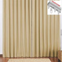 Cortina 2 Mts Sala Quarto Escritório Blackout Para Trilho Suisso - Avelã
