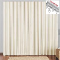 Cortina 2 Mts Sala Quarto Escritório Blackout Para Trilho Suisso - Bege Cortina 2 Mts Sala Quarto Escritório Blackout Para Trilho Suisso - Bege