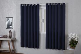 Cortina 2,00x1,40 Oxford Quarto Sala Cozinha Azul Marinho - Sofisticada Moda Casa