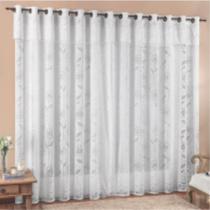 Cortina 2,00x2,50 Sala Quarto Luna Rendada Para Varão - Branca Cortina 2,00x2,50 Sala Quarto Luna Rendada Para Varão - Branca