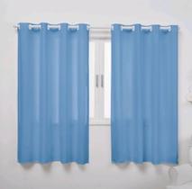 Cortina 2,20x1,70 Microfibra Liso Azul claro Ilhós Branco Cortina 2,20x1,70 Microfibra Liso Azul claro Ilhós Branco