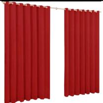 Cortina 2,20X1,70 Microfibra Liso Vermelho Ilhós Branco Cortina 2,20X1,70 Microfibra Liso Vermelho Ilhós Branco