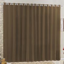 Cortina 3 Mts Sala Quarto Voal e Linho para Varão Barata Tabaco - 100% Poliéster Cortina 3 Mts Sala Quarto Voal e Linho para Varão Barata Tabaco - 100% Poliéster