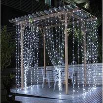 Cortina 300 LEDs 3M Branco Frio 8f Com Conectores Macho e Fêmea 127V Decoração Natalina 16210 Cortina 300 LEDs 3M Branco Frio 8f Com Conectores Macho e Fêmea 127V Decoração Natalina 16210