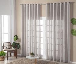 Cortina 3,00 x 2,80 Voil Linho Gaze Flame Luxo Várias Cores