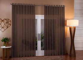 Cortina 3,00 x 2,80m Liso Voil Cores Decorativa Para Casa Sala Quarto Leve Transparência