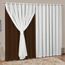 Cortina 3,00x2,20 Forro com Voil Sala, Quarto, Escritório, Decoração