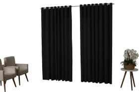 Cortina 3,00X2,50 Oxford Quarto Sala Porta Preto