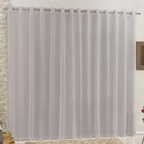 Cortina 4 Mts Sala Quarto Voal e Linho para Trilho Suisso Cinza - 100% Poliéster Cortina 4 Mts Sala Quarto Voal e Linho para Trilho Suisso Cinza - 100% Poliéster