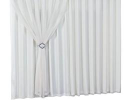 Cortina 4,00m X 2,30m Com Forro Tecido Microfibra E Voil