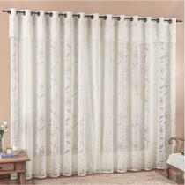 Cortina 4,00x2,50 Sala Quarto Luna Rendada para Varão - Palha - 100% Poliéster Cortina 4,00x2,50 Sala Quarto Luna Rendada para Varão - Palha - 100% Poliéster
