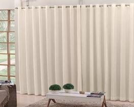 Cortina 4,00X2,80M Microfibra C/Voil Palha Com Ilhós Cromado Cortina 4,00X2,80M Microfibra C/Voil Palha Com Ilhós Cromado