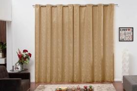 Cortina 5.00m X 2.80m Jacquard Ilhos Croma Dourado Cortina 5.00m X 2.80m Jacquard Ilhos Croma Dourado