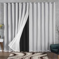 Cortina 5 Metros Blackout De Tecido Com Voil 5,00x2,70