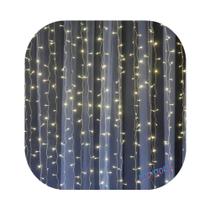 Cortina 500 Led 4,0m x 2,2m 8 Funções Branco Quente Decor Festa Casa Natal 220V