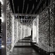 Cortina 500 LEDs Branco 3x2 Pisca 8 Funções Decoração Natal Festas 220V Cortina 500 LEDs Branco 3x2 Pisca 8 Funções Decoração Natal Festas 220V