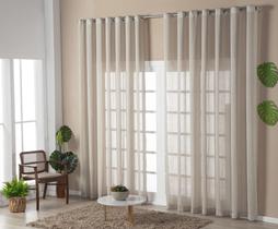 Cortina 7,00 x 2,80 Voil Linho Gaze Flame Luxo Várias Cores