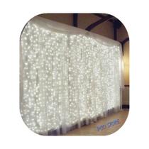 Cortina 900 Led 4,0m x 3,0m Fixo Branco Frio Decor Festa Casa Natal 220V