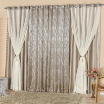 Cortina Agatha Cetim Amassado Varão Simples 2,00m x 1,80m Bronze