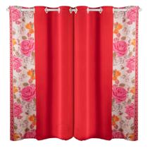 CORTINA ALLEGRA PARA SALA OU QUARTO 2.00x 1.70 ESTAMPAS VERMELHA