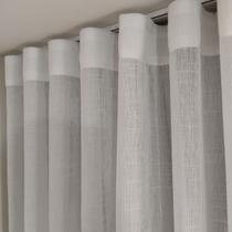 Cortina Alto Padrão Voil Gaze De Linho + Forro blackout Trilho Suiço Duplo 6,00x2,70