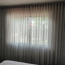 Cortina Alto padrão Voil Gaze Linho + blackout 80% Trilho Suíço Duplo Alto Padrão 8,00x2,80 Luxo Cortina Alto padrão Voil Gaze Linho + blackout 80% Trilho Suíço Duplo Alto Padrão 8,00x2,80 Luxo