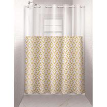 Cortina ante mofo box Banheiro Pvc Visor Estampado losango Transparente Com Ilhós