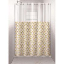 Cortina ante mofo box Banheiro Pvc Visor Estampado losango Transparente Com Ilhós
