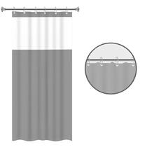 Cortina Antimofo Moderna Box Banheiro Pvc Com Visor 1,38x1,98