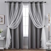 Cortina Anytime Home Blackout and Sheer Layered Grey 52x160cm Cortina Anytime Home Blackout and Sheer Layered Grey 52x160cm